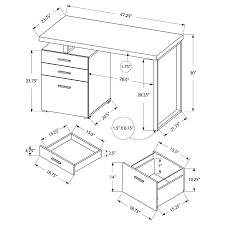 113.5 cm / 44.7 inch. Modern Desks Carey Cappuccino Desk Eurway Modern