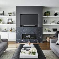 Modern Black Marble Fireplace Mantel