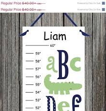 Personalized Nantucket Green Abc Alligator Canvas Growth Chart