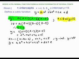 a polynomial function given coordinates