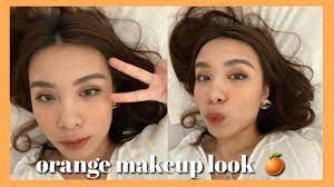 orange makeup look korean inspired