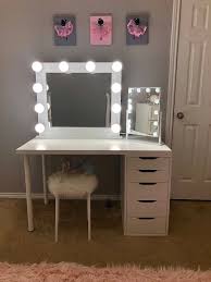 Small 10 Bulb Vanity Mirror With Hollywood Lighting Perfect For Ikea Vanity Bulbs Not Included Charm Vanities