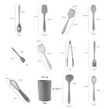 grey kitchen utensils set kitchen