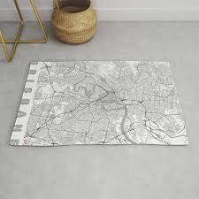 brisbane map line rug by city art
