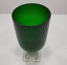 Green Cylindrical Glass Hurricane Lamps