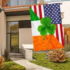 Irish Shamrock American Flag Happy St