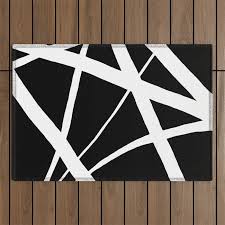 Black White Outdoor Rug By Abstract