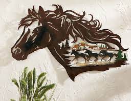 Metal Western Horse Shadow Wall Art