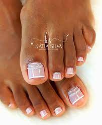 french tip toe nails