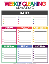 Free Weekly Cleaning Checklist Free Printable Included