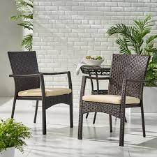 Faux Rattan Outdoor Dining Chairs