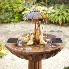 Duck Family Fountain Solar Water