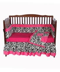 pink zebra crib bedding set