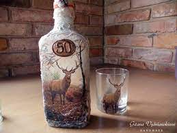 decorated whiskey bottle moose