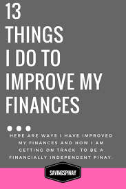 13 Things I Do To Improve My Finances Softdews