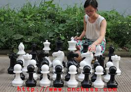 Garden Chess Piece Mini Giant Chess Set