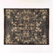 black fl wool area rug