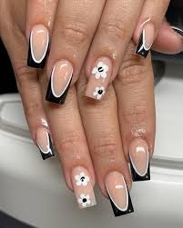 black and white french tip nails ideas