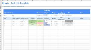 task list template project management