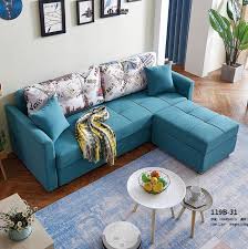 L Shape Leisure Fabric Folding Sofa