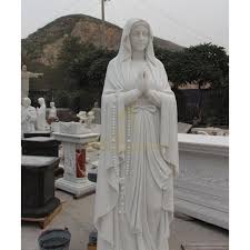 White Marble Virgin Mary Garden Statue