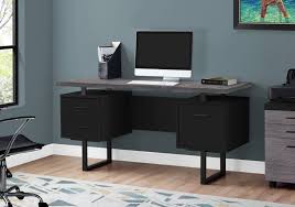 Costway 47'' computer desk w/ 3 storage cubes & open bookcase home office. Computer Desk 60 L Black Grey Top Black Metal