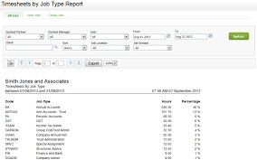 Timesheets By Job Type Report