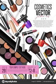 cosmetics vector promo flyer with date