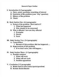 senior paper outline   RESEARCH PAPER STUDENT SAMPLE OUTLINE I II  Introduction The