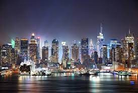 New York Manhattan Skyline Night