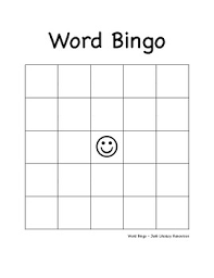 Word Bingo Template Elementary Intermediate