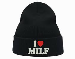 I Love MILF Embroidered Unisex Beanie Winter Hat Cap Cuffed Knit | eBay
