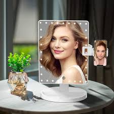 lighted makeup vanity mirror with phone
