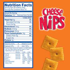 cheese nips ers cheddar nutrition