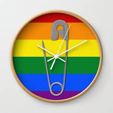 Gay Rights Safety Pin Wall Clock By Ume
