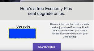 free economy plus seat upgrade on us