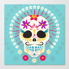 sugar skull fiesta canvas print
