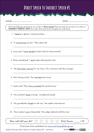 The clause contains the question, in normal word order and with the necessary tense change. Direct Indirect Speech English Worksheet 01 Stp Books