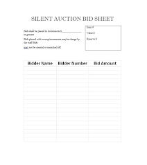 Bid Sheet Template For Silent Auction Atlasapp Co