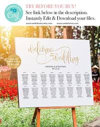 Gold Wedding Seating Chart Printable Alphabetical Seating Chart Welcome To Our Wedding Sign Gold Downloadable Wedding Wdh304_18