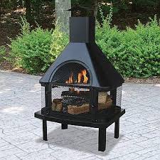Outdoor Wood Burning Fireplace Black