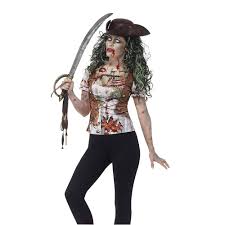 zombie pirate wench t shirt green