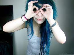 Beautiful Emo Girl Blue Hairs HD ...