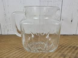 Vintage Glass Pitcher Rounded Cube