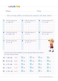 6th Grade Basics Equations Worksheet