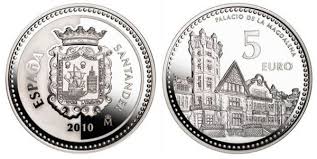 Moneda 5 euro (Santander-Palacio de la Magdalena) 2010 de España ✓ Valor  actualizado | Foronum