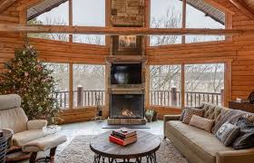 Cabin Gas Fireplace Rustic Family