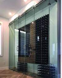 sliding glass door glass wine cellar