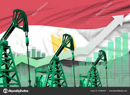 Egypt Oil Industry Concept Industrial Illustration Rising