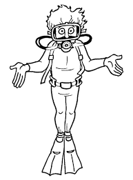 Select from 35429 printable crafts of cartoons, nature, animals, bible and many more. A Man With Diving Suit Coloring Page Free Printable Coloring Pages For Kids